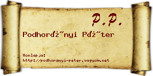 Podhorányi Péter névjegykártya