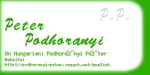 peter podhoranyi business card